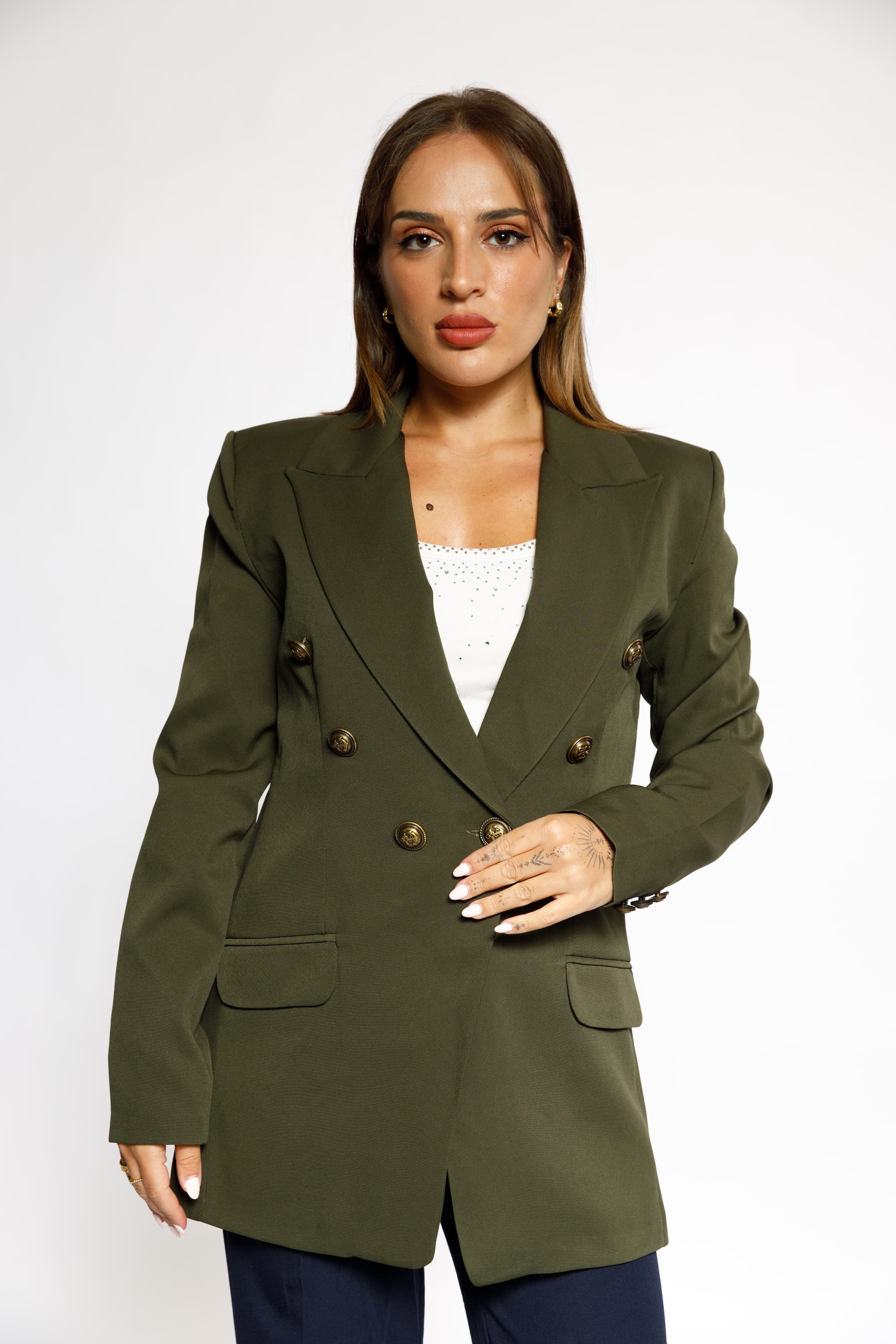 Olive Green Formal Blazer – Power & Elegance