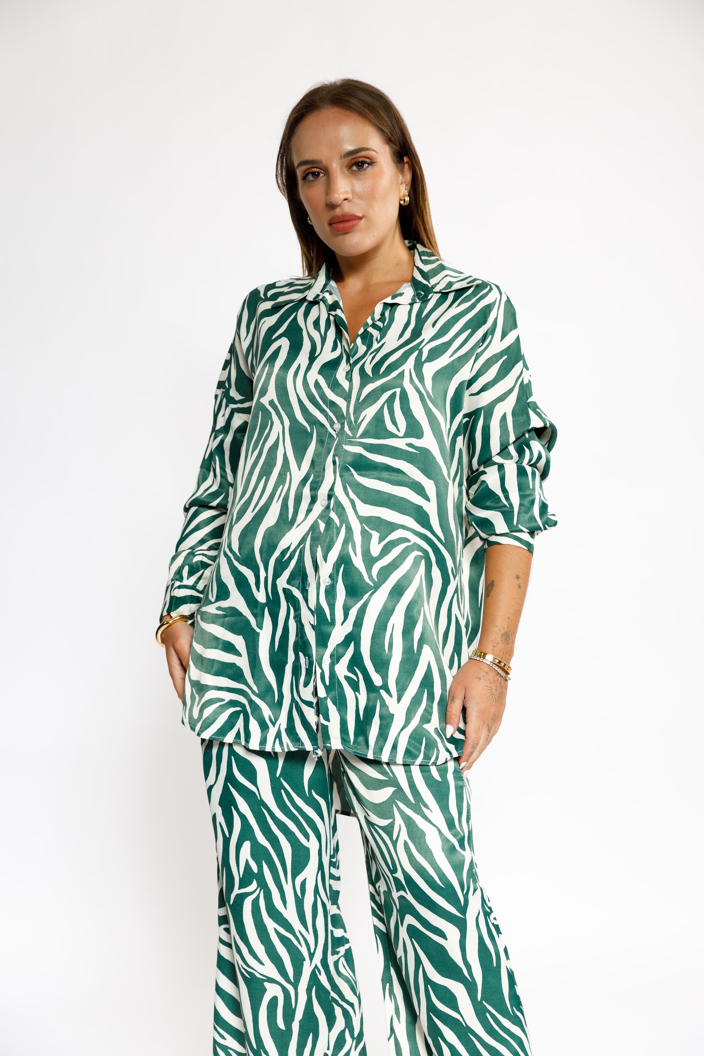 Dark Green Zebra Print Set