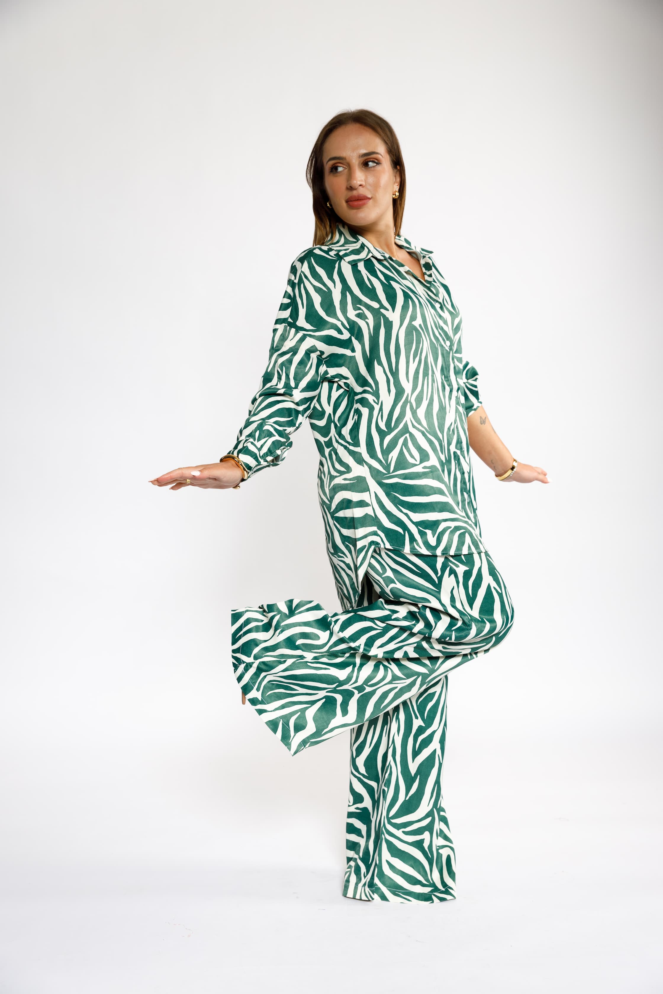 Dark Green Zebra Print Set