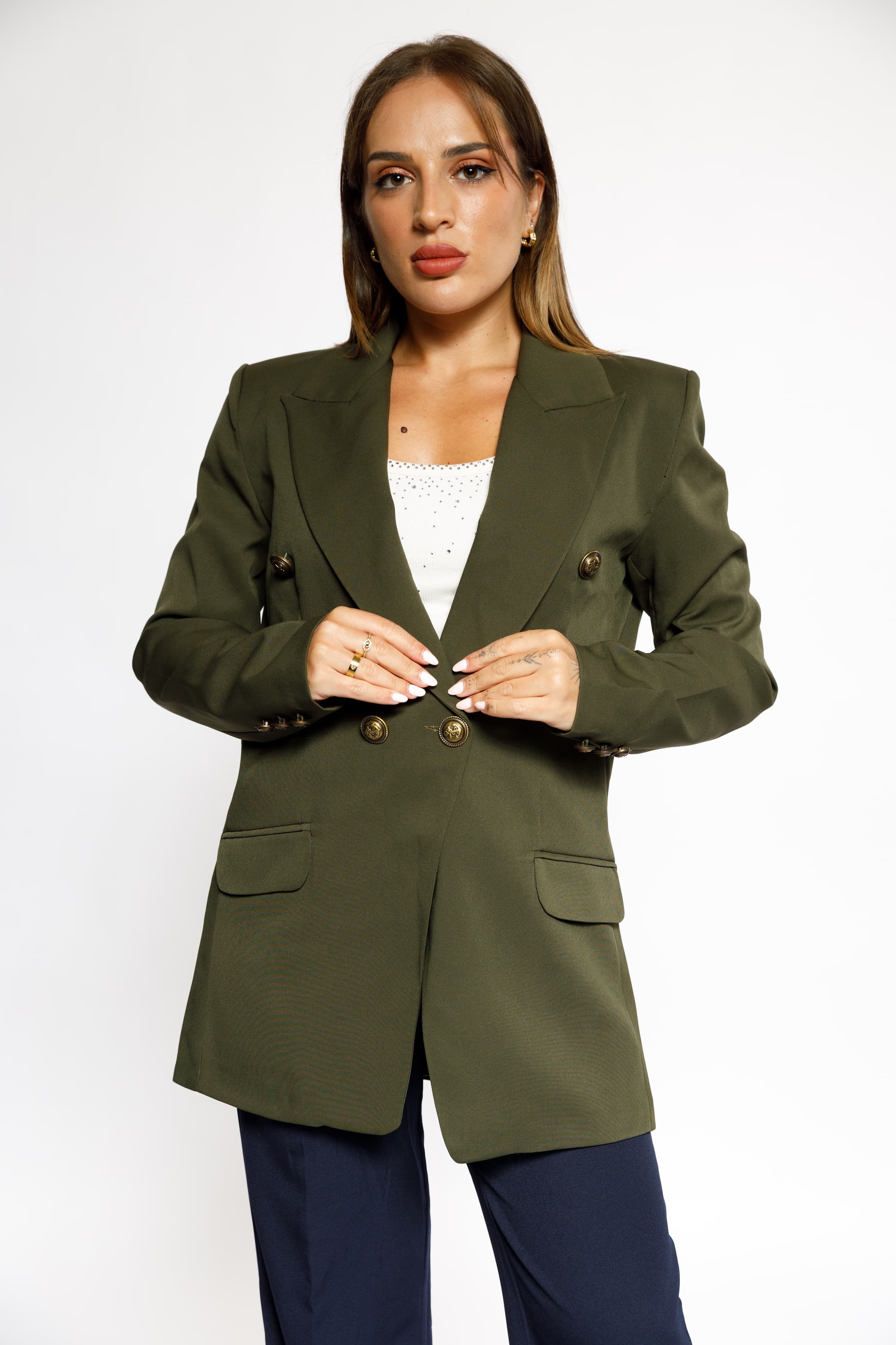 Olive Green Formal Blazer – Power & Elegance